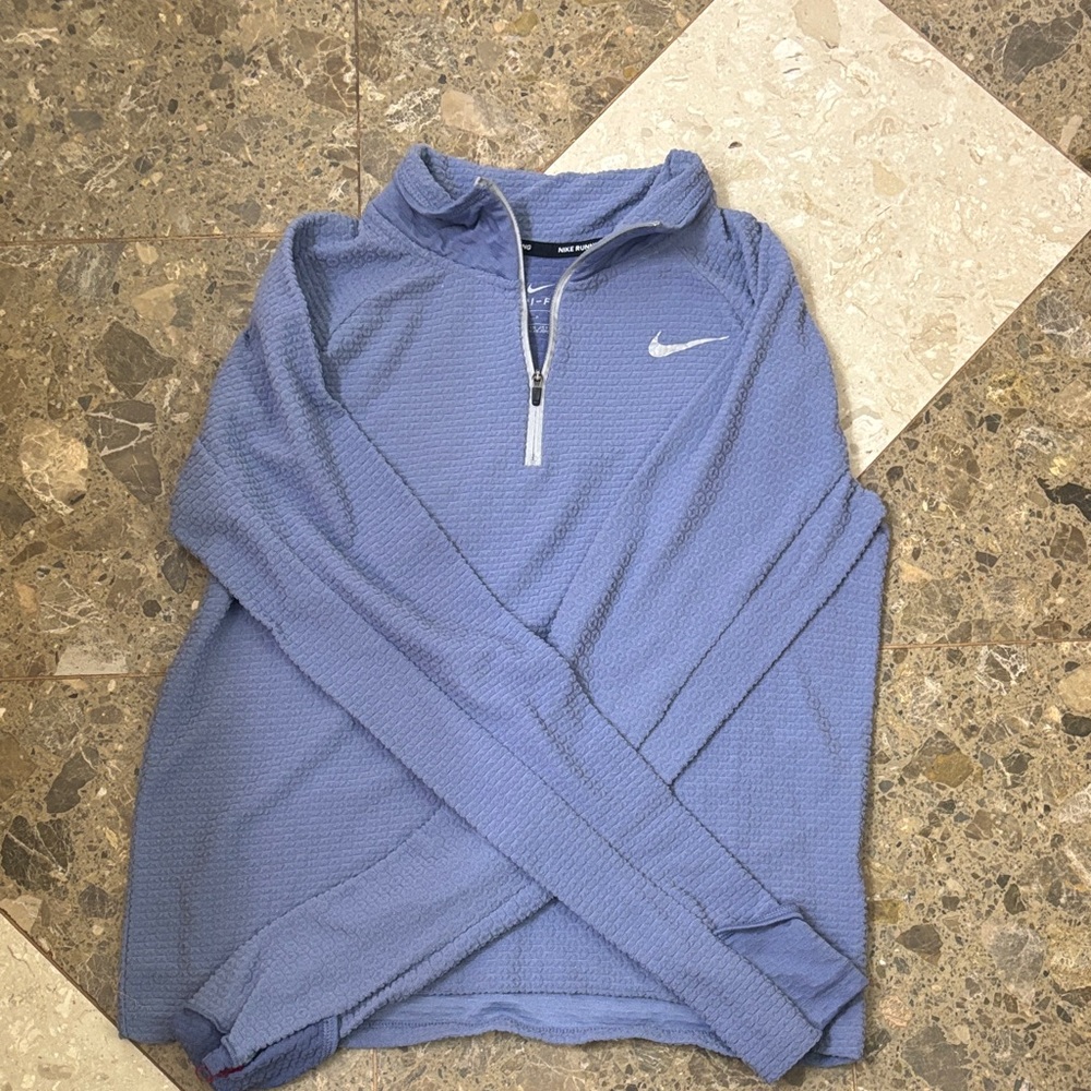 Nike Dry-Fit Women’s Light purple/blue 3/4 Zip-Up waffle knit sweatshirt